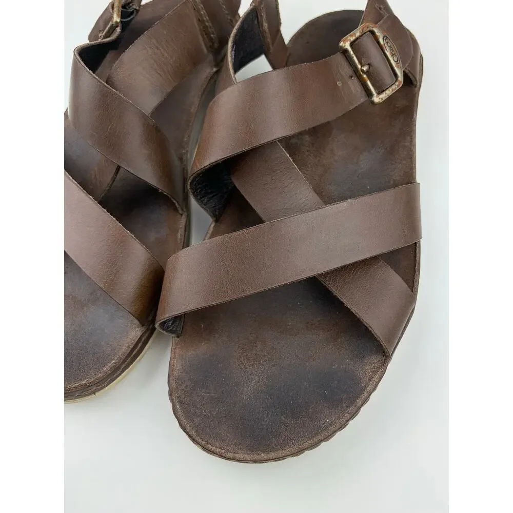 Chaco Wayfarer Sandals Otter Brown Leather Strappy Women's 7 Casual Vacation